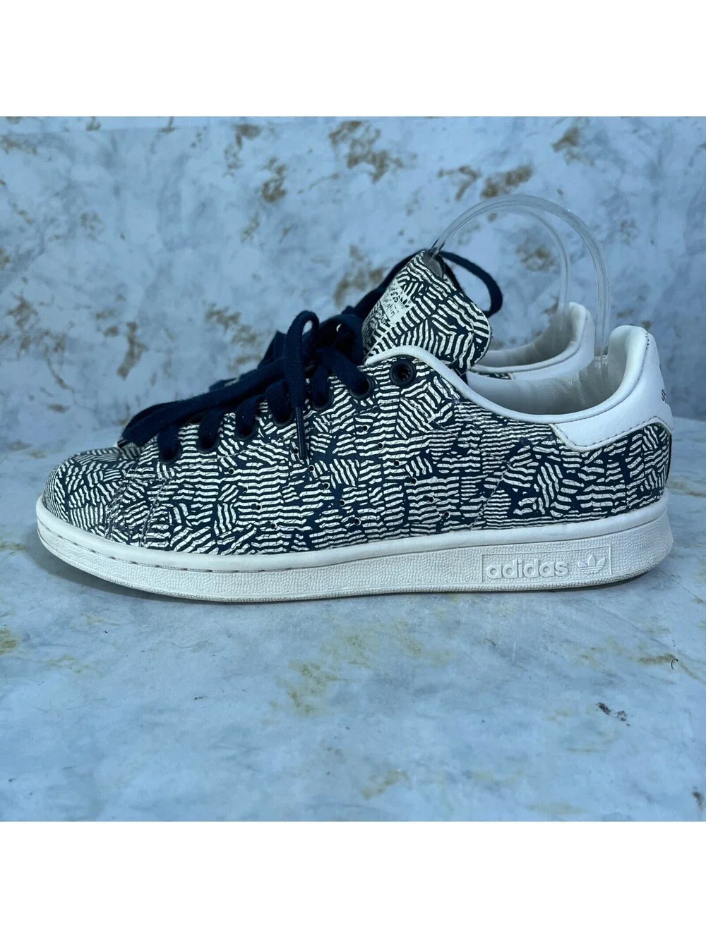 Adidas Originals Stan Smith Women's Size 7.5 Shoes White Blue Athletic Sneakers